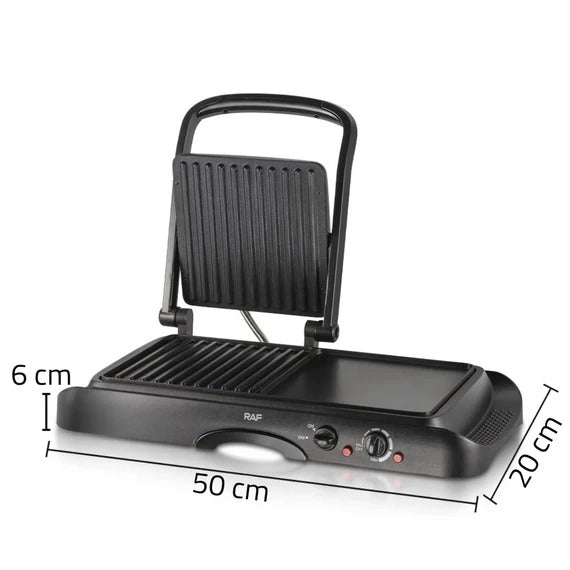 RAF 2-in-1 Baking Tray R.2695 – Grill & Griddle Plate – Dual Thermostat 1600W