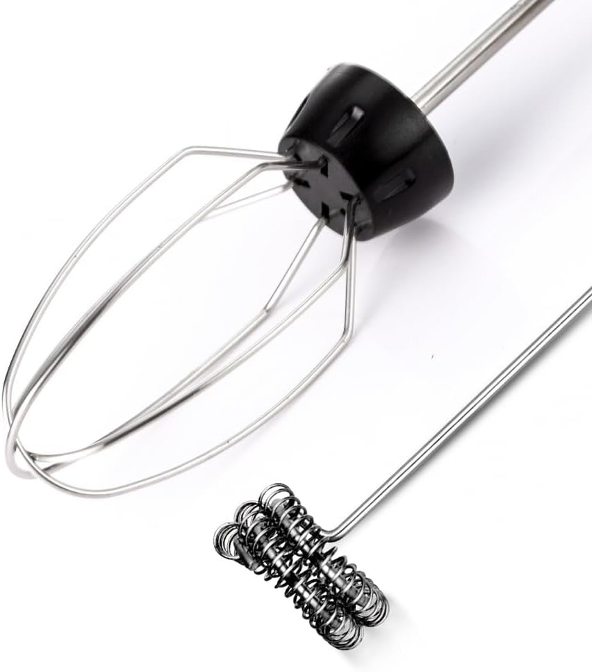 RAF 2-in-1 Electric Rechargeable Milk Frother & Egg Whisk, 10W, 3-Speed Handheld Mixer, Gold R.394G/B