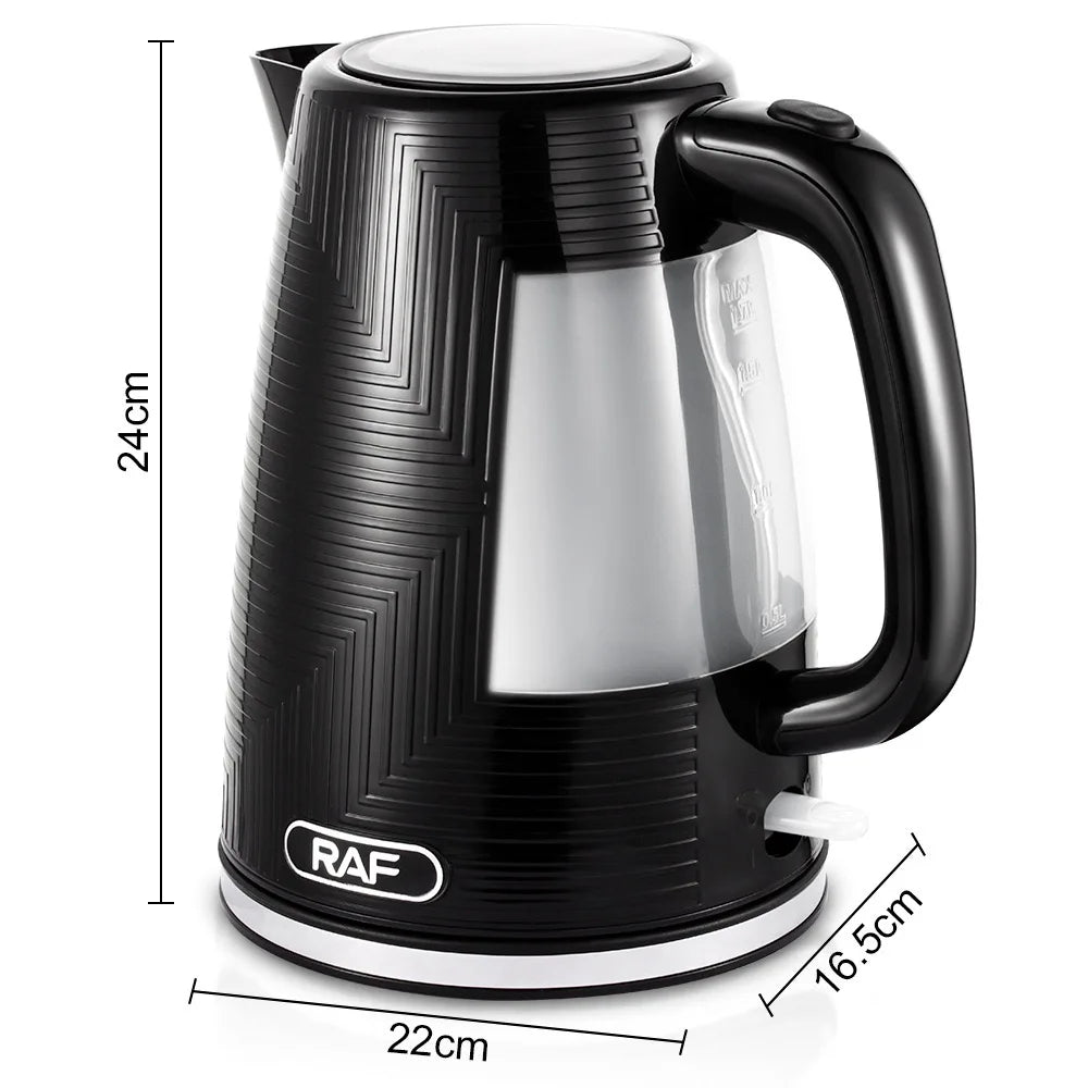 RAF 2200W Electric Kettle – 1.7L Water Boiler & Tea Maker – Visible Glass Body – Fast Heating – Model R.7951