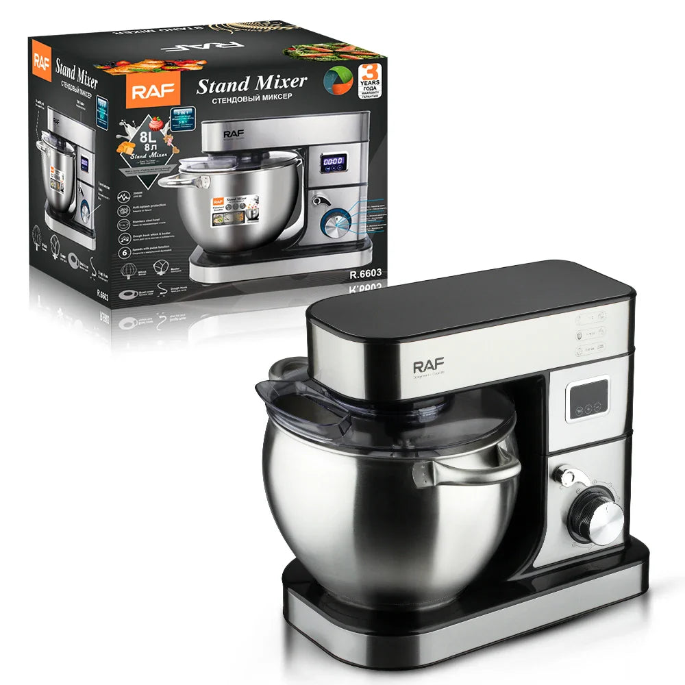 RAF 3-in-1 Stand Mixer ā 12L Large Capacity, R.6603, Multifunctional Kitchen Dough Mixer
