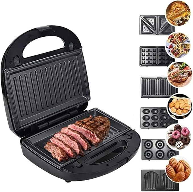 RAF 6-in-1 Grill Electric Toster with 6 Removable Panels R.541 Black
