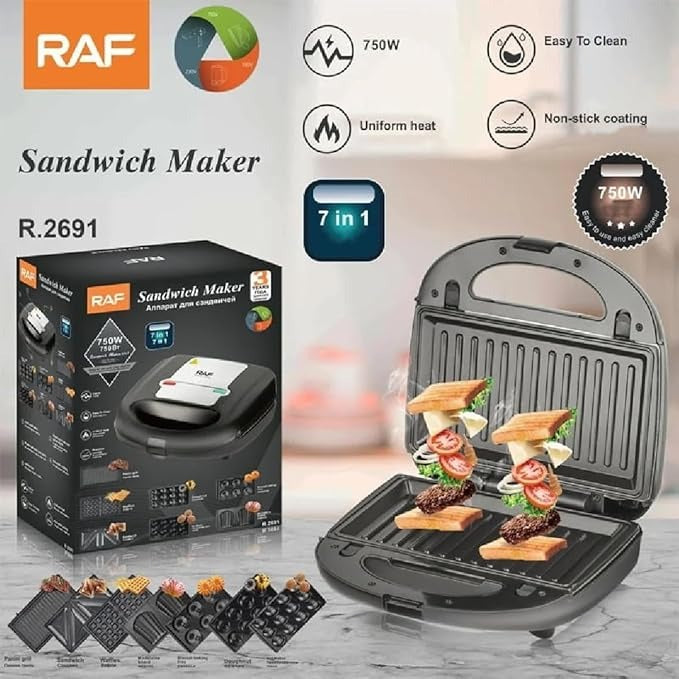 RAF 750W RAF 750W R.2691 Sandwich Maker 7in1 Sandwich Maker 7in1