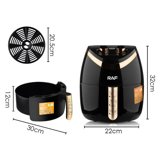 RAF Air Fryer R.5232 B/W 1400W, 5 liters - 3-Year Warranty
