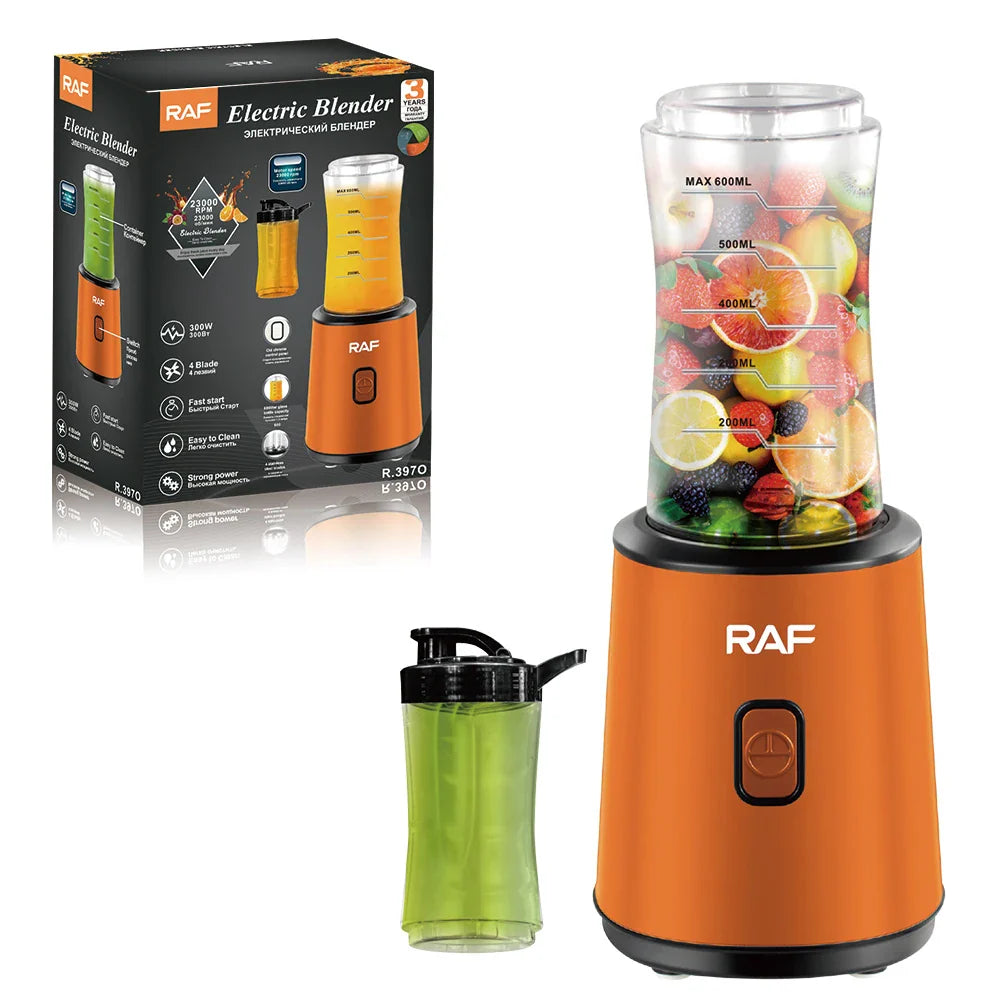 RAF Blender 0.6L, 300W ā Personal Smoothie & Juice Maker, Blue, R.397B