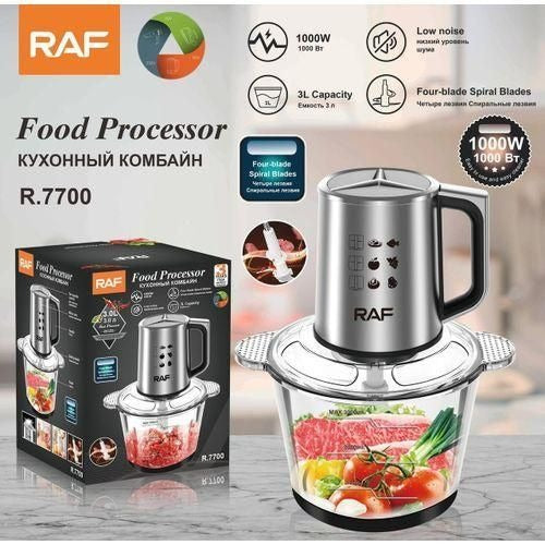 RAF Electric Food Processor – 3L, 1000W Professional Kitchen Chopper, R.7700