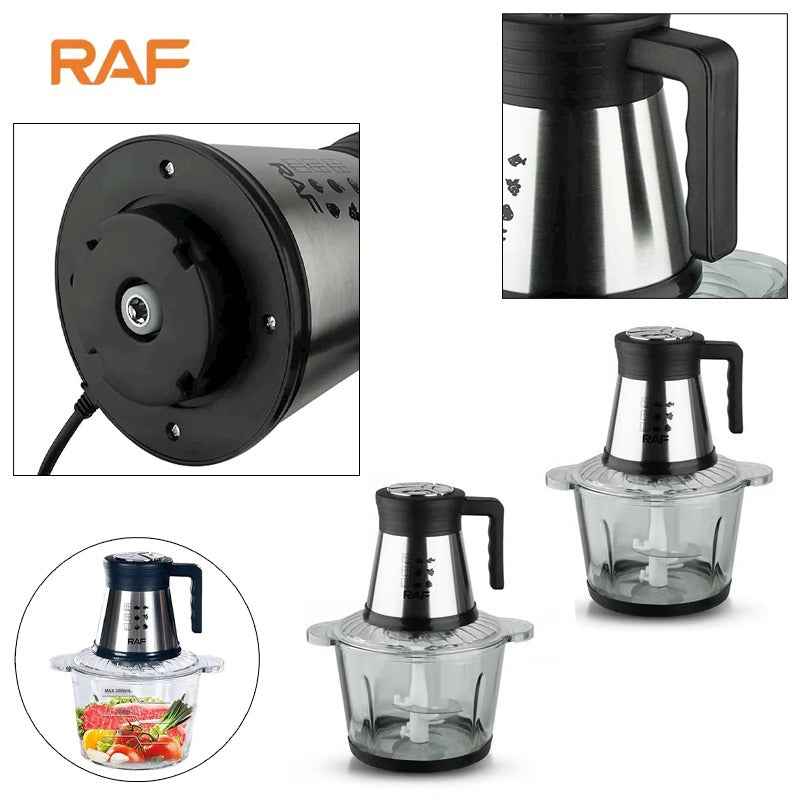 RAF Electric Food Processor & Chopper – 3L Glass Bowl, 800W, R.7037