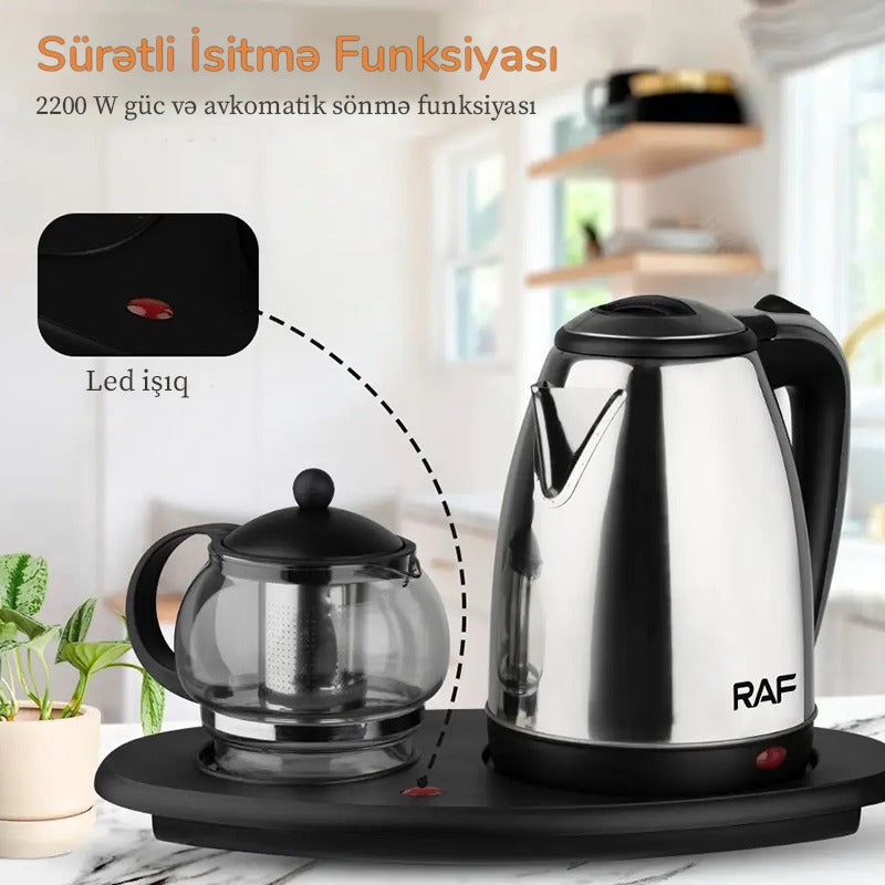 RAF Electric Kettle Set 2200W – Special Stainless Steel – Auto Shut-Off Function – Model R-7899