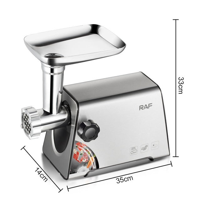 RAF Electric Meat Grinder – 1800W, R.3397, Metal Body, Sausage Attachment