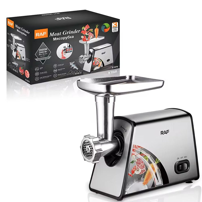 RAF Electric Meat Grinder – 2000W, Stainless Steel, High Power, R.3378