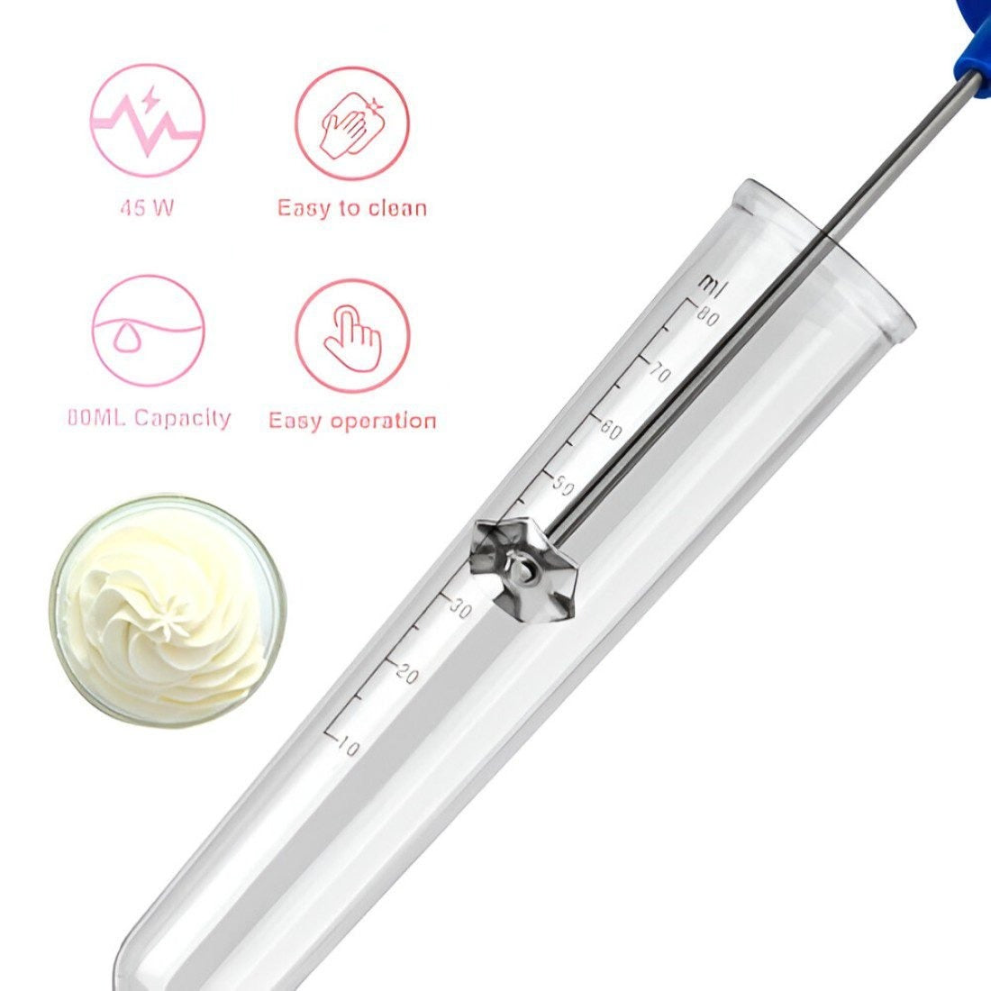 RAF R-108 Hand Coffee Mixer, Rechargeable Electric Milk Frother & Egg Whisk, 3-Speed Handheld Mixer