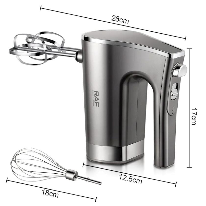 RAF R.6631 Stand Mixer, 1200W, 8-Speed, 5L Stainless Steel Bowl