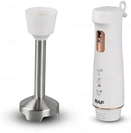 RAF R.303W/B Hand Blender, 800W Stainless Steel Immersion Blender, 4 Sharp Blades, Grinder & Mixer