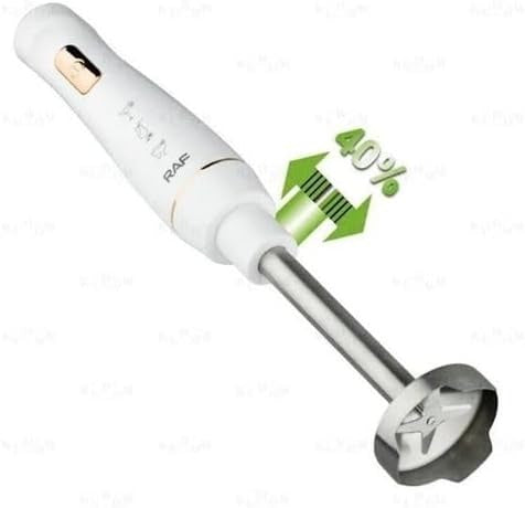 RAF R.303W/B Hand Blender, 800W Stainless Steel Immersion Blender, 4 Sharp Blades, Grinder & Mixer