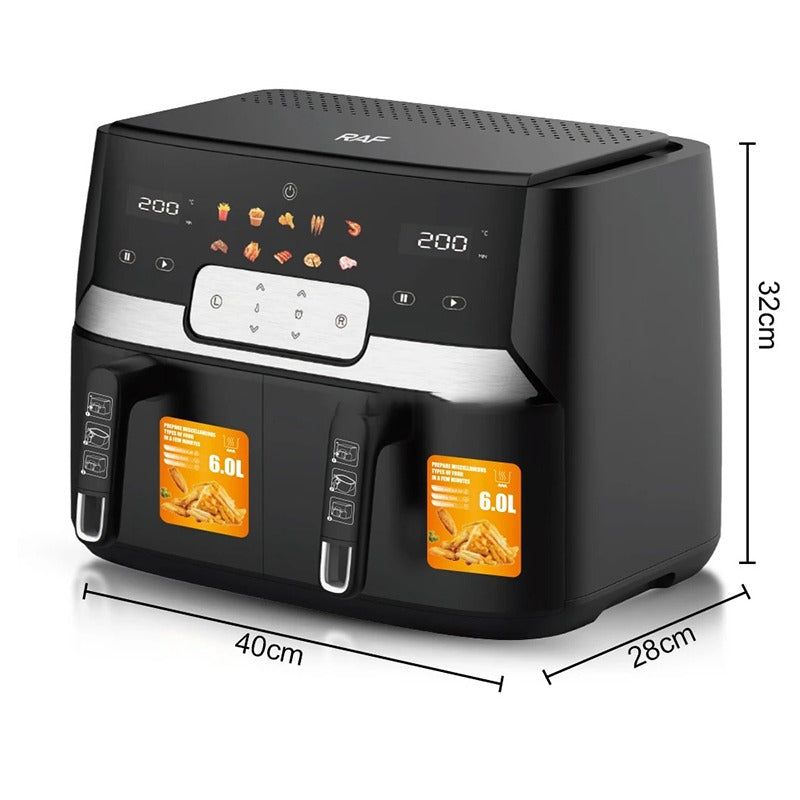 RAF R.5272 Large Capacity Air Fryer 12L Electric Deep Fryer 3400W Professional Deep Fryer