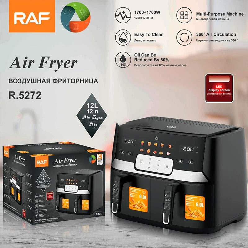RAF R.5272 Large Capacity Air Fryer 12L Electric Deep Fryer 3400W Professional Deep Fryer