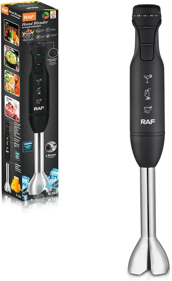 RAF R.780 Digital Hand Blender – 1500W, Variable Speed Control, Stainless Steel Immersion Blender for Smoothies, Soups & Sauces