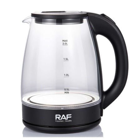 RAF R.7840 Electric Glass Kettle – 1.8L, Stainless Steel Base, 2200W