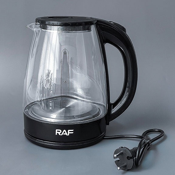 RAF R.7840 Electric Glass Kettle – 1.8L, Stainless Steel Base, 2200W