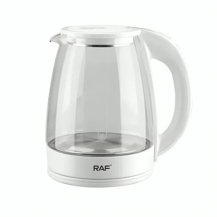 RAF R.7840 Electric Glass Kettle – 1.8L, Stainless Steel Base, 2200W