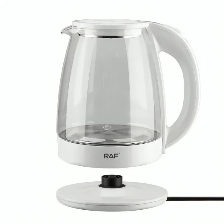 RAF R.7840 Electric Glass Kettle – 1.8L, Stainless Steel Base, 2200W