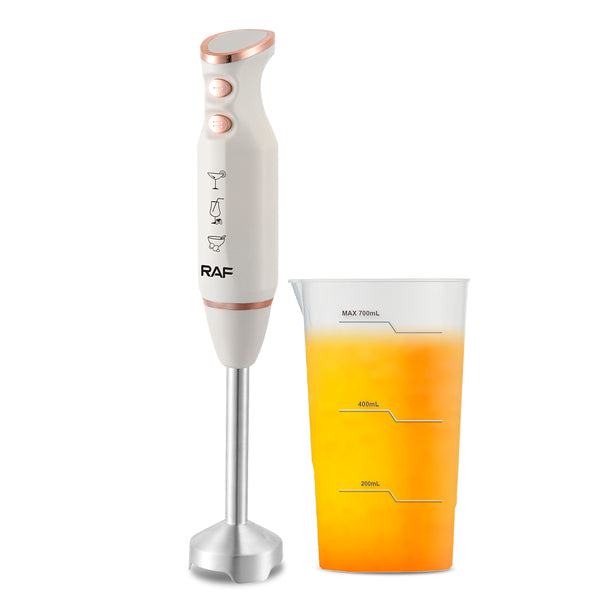 RAF R.793 2-in-1 Hand Blender, 800W Powerful Stainless Steel Stick Blender with Chopper & Beaker