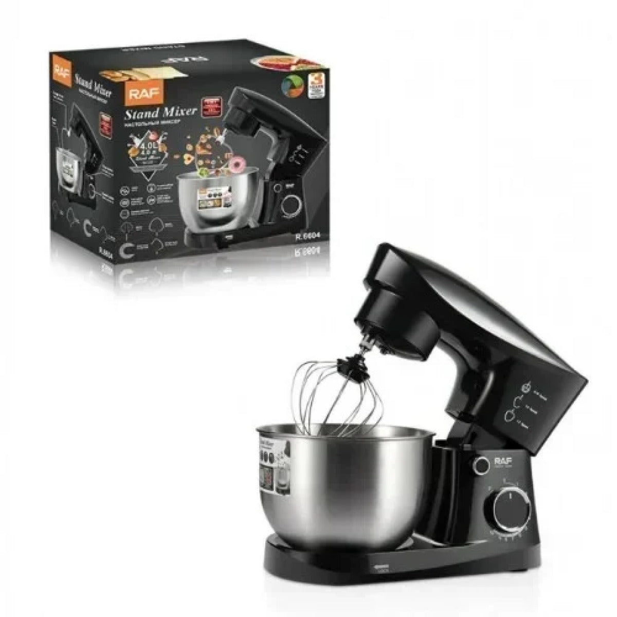 RAF Stand Mixer – 1500W, 4L Stainless Steel Bowl, R.6604 Kitchen Machine