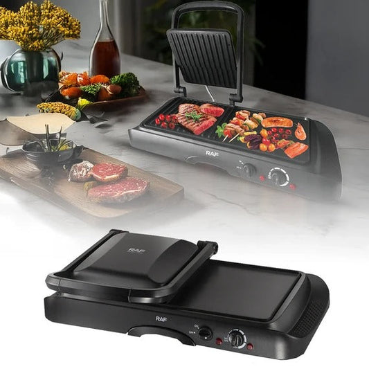 RAF 2-in-1 Baking Tray R.2695 – Grill & Griddle Plate – Dual Thermostat 1600W