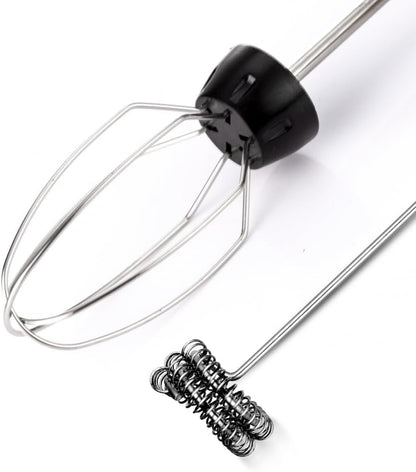 RAF 2-in-1 Electric Rechargeable Milk Frother & Egg Whisk, 10W, 3-Speed Handheld Mixer, Gold  R.394G/B
