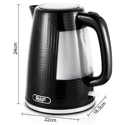 RAF 2200W Electric Kettle – 1.7L Water Boiler & Tea Maker – Visible Glass Body – Fast Heating – Model R.7951