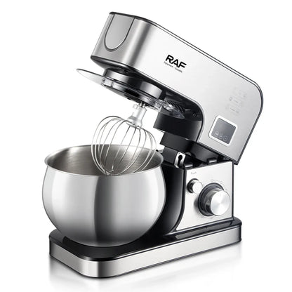 RAF 3-in-1 Stand Mixer – 5L Stainless Steel Bowl, 6 Speeds, Digital Display, R.6606