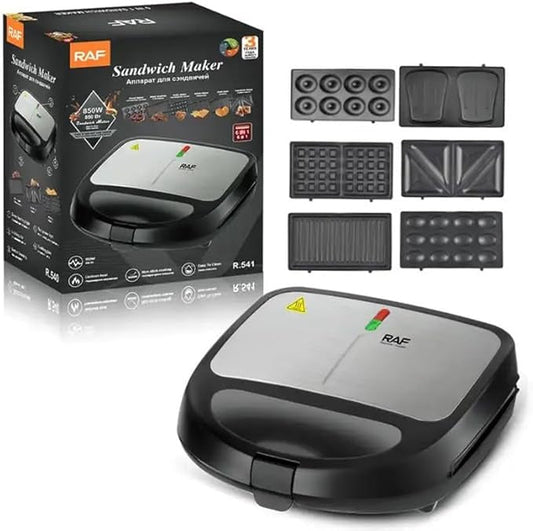 RAF 6-in-1 Grill Electric Toster with 6 Removable Panels R.541 Black