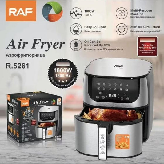 RAF Digital Air Fryer, 7.7 Liters, 1800 Watt, Silver- R.5261