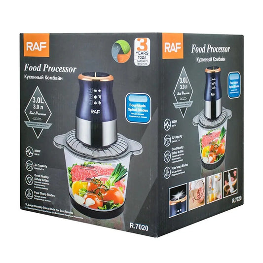 RAF Electric Food Processor 3L, 800W Professional Kitchen Processor – R.7020 Large Capacity