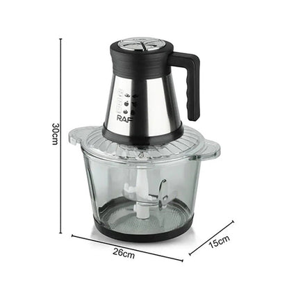 RAF Electric Food Processor & Chopper – 3L Glass Bowl, 800W, R.7037