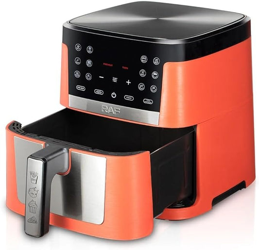 RAF Essential Air fryer R.5352, 1800 Watt, 9 Liter, 220v, 50Hz, Red