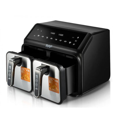 RAF Essential Air fryer R.5376, 2200 Watt, 9 Liter, 220v, 50Hz, Black