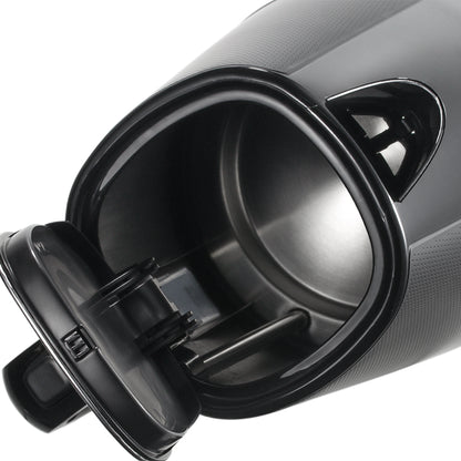 Close-up of a black car cup holder with a white background