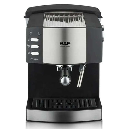 RAF R.113 Espresso Coffee Machine – 1.6L, 850W, Black, Steam Milk Frother