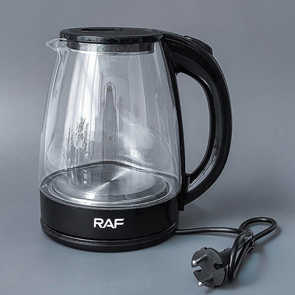 RAF R.7840 Electric Glass Kettle – 1.8L, Stainless Steel Base, 2200W