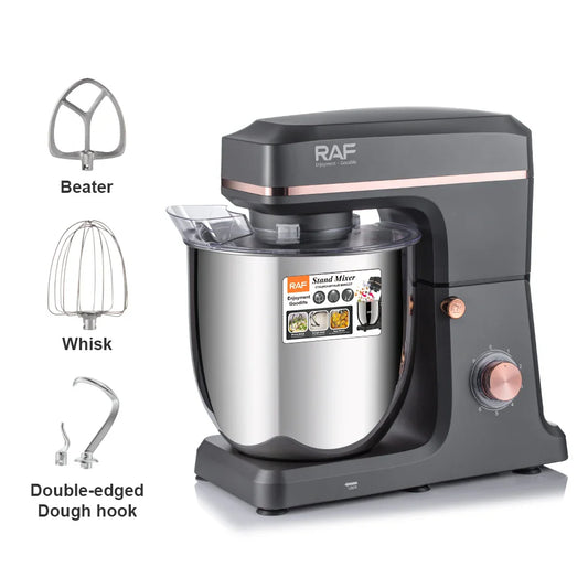 RAF Stand Mixer – 2000W, 12L Large Capacity Bowl, R.6615, Black