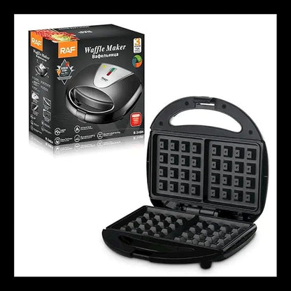 RAF Waffle Maker R.546H, 850 Watt, 220v, 50Hz, Black