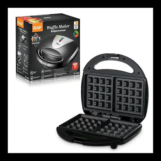 RAF Waffle Maker R.546H, 850 Watt, 220v, 50Hz, Black