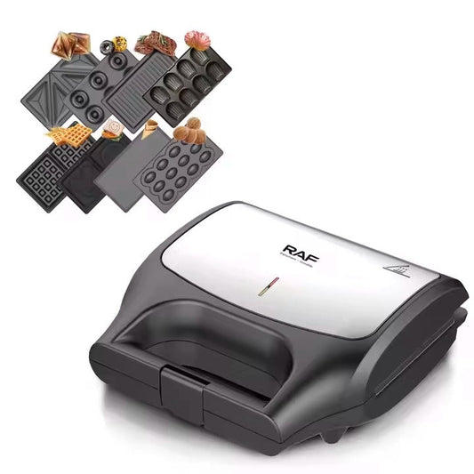 Rav Sandwich Maker, 8 Interchangeable Plates, 800 Watts, R.551 - Black